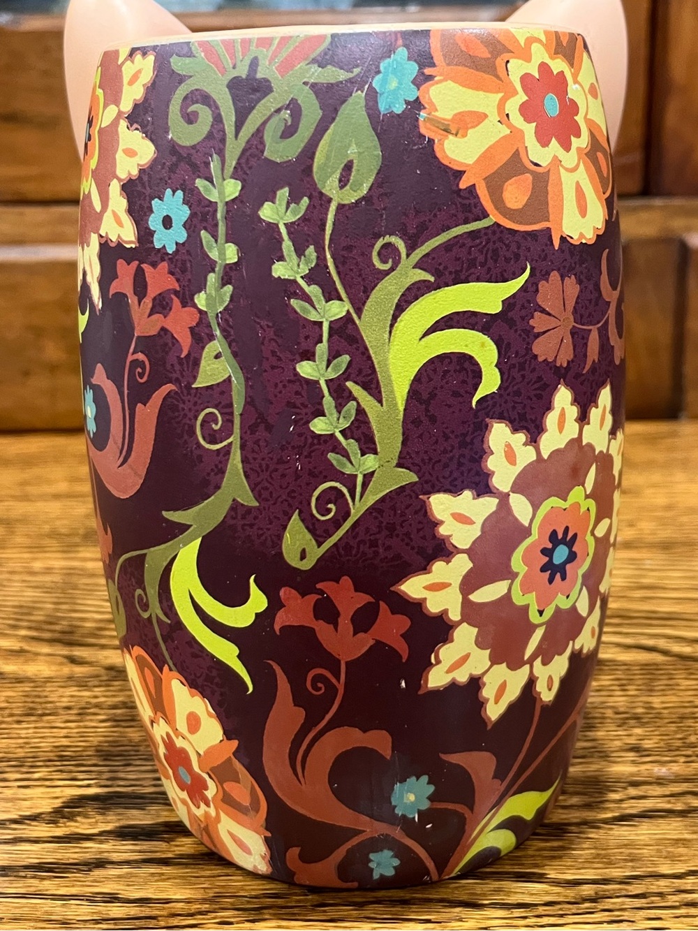 Lori Siebert Cat Planter – Colorful Floral Folk Art Whimsical Kitschy Approx 7” - Picture 3 of 7